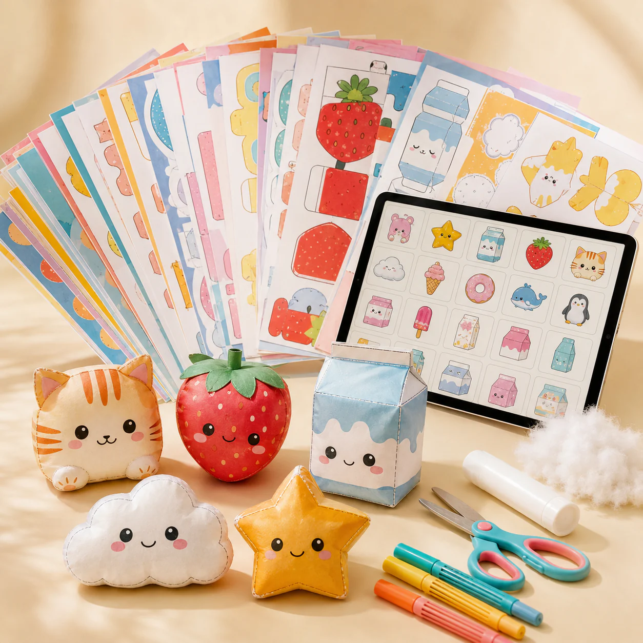 Pacote digital com moldes de Paper Squishy