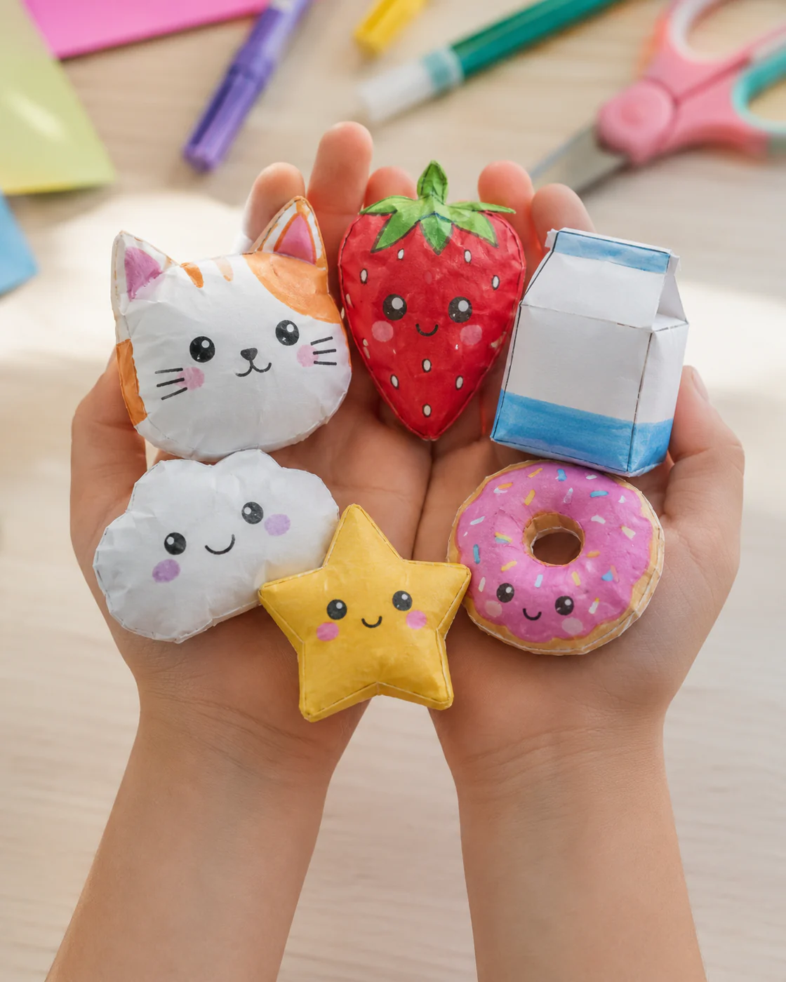 Coleção de Paper Squishies feitos à mão